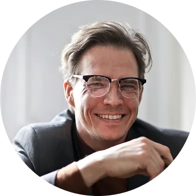 A man wearing glasses