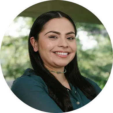 A woman with long black hair